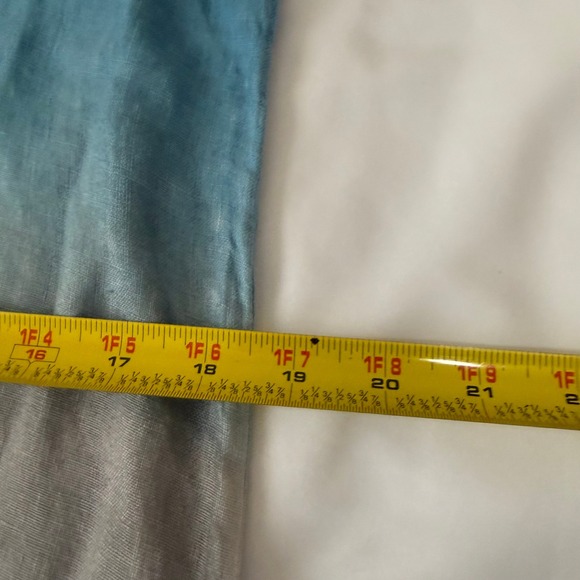 Francesca Bottini Italian Linen Ombre Maxi Dress Blue Taupe Midi Dress Size M - Picture 9 of 10